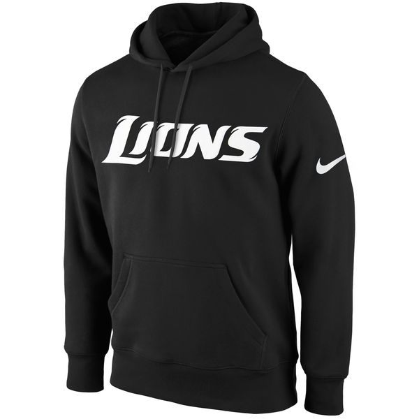 Men Detroit Lions Nike KO Wordmark Performance Hoodie Black->detroit lions->NFL Jersey